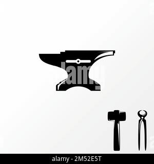 Simple blacksmith equipment that has a unique character image graphic icon logo design abstract concept vector stock. symbol related to workshop. Stock Vector