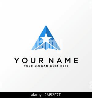 letter or word A font with star with triangle icon image graphic icon logo design abstract concept vector stock. symbol related to initial or monogram Stock Vector