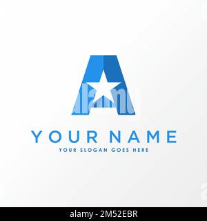 letter or word A font with star with triangle icon image graphic icon logo design abstract concept vector stock. symbol related to initial or monogram Stock Vector