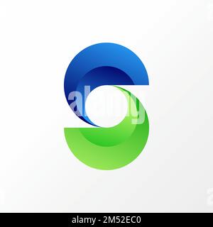 Simple Letter or word S font in flip circle image graphic icon logo design abstract concept vector stock. symbols related to initial or monogram Stock Vector