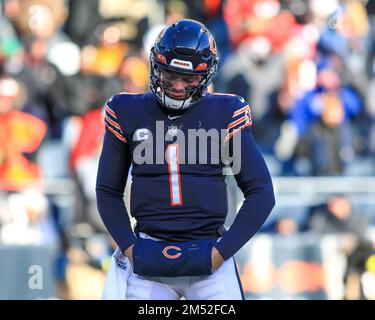 December 24, 2022 - Chicago Bears running back Khalil Herbert (24) takes  off with the ball during NFL football game versus the Buffalo Bills in  Chicago, IL Stock Photo - Alamy