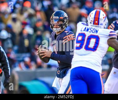 December 24, 2022 - Chicago Bears running back Khalil Herbert (24) takes  off with the ball during NFL football game versus the Buffalo Bills in  Chicago, IL Stock Photo - Alamy