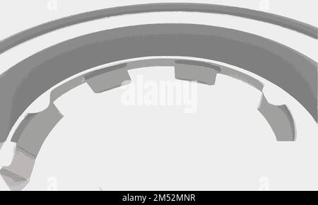 3D White Gear Architecture Abstract Background Unique Stock Vector