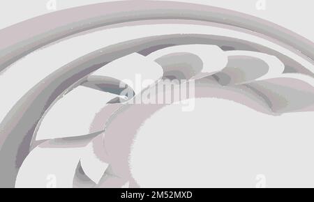 3D Art Illustration Abstract Building Architecture Stock Vector