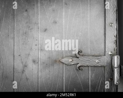 close up.rusty latch on a wooden door Stock Photo