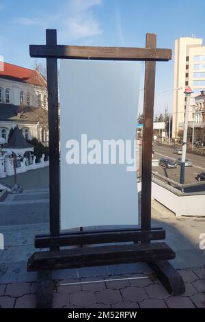 close up. blank Billboard on the city street Stock Photo
