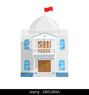 Government building in Flat style isolated on white background Vector Illustration. Senate Government House and other agencies managing their own coun Stock Vector