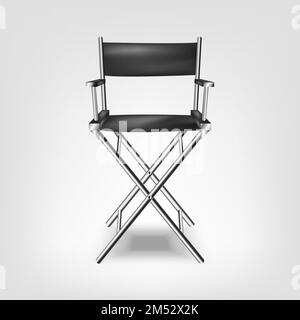 Seats for folding a metal construction for recreation, camping Vector Illustration isolated on white background. Interior furniture chair for fishing, Stock Vector