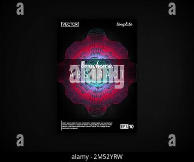 Brochure cover design postcard isolated. 2d futuristic background. Poster, flyer, poster, business card and other your projects. Vector Illustration. Stock Vector