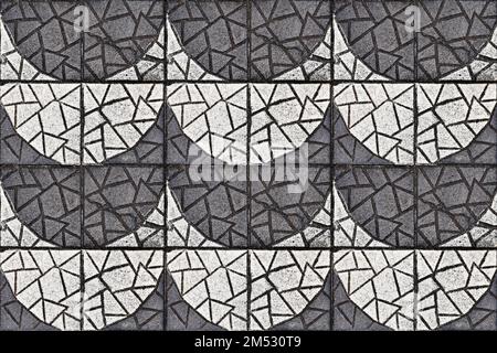 Black and white textured concrete blocks on floor Stock Photo