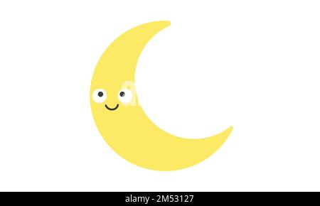 Cute moon cartoon. Moon clipart vector illustration Stock Vector Image &  Art - Alamy