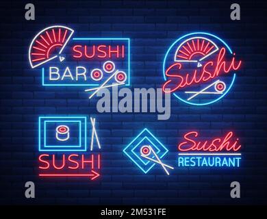 Sushi neon sign sushi roll set neon lights japanese -  Portugal