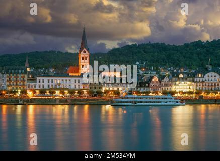 famous Wine Village of Boppard at Rhine River,Germany Stock Photo