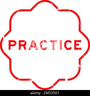 Grunge red practice word rubber seal stamp on white background Stock Vector