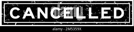 Grunge black cancelled word square rubber seal stamp on white background Stock Vector