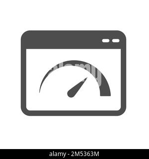 browser speed silhouette vector icon isolated on white Stock Vector