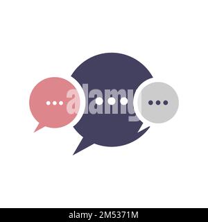 Bubble comment logo, message icon, messenger symbol. Communication, logotype dialog, opinion and feedback illustration Stock Vector