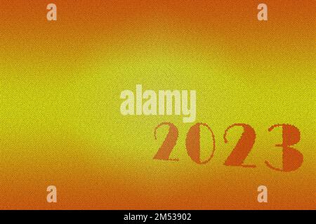 2023 3D Realistic on Gold background. Merry Christmas and Happy New Year 2023 greeting card Stock Photo