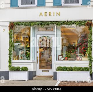 Front facade of Aerin in East Hampton, NY Stock Photo