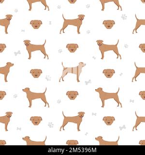 American staffordshire terrier seamless pattern. Vector illustration Stock Vector