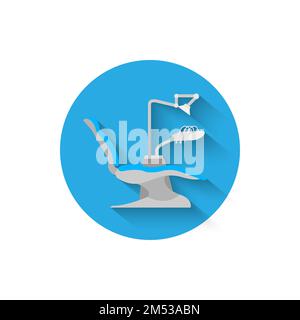 Dental drill icon illustrated in flat design style vector illustration. Modern icon of dentistry. Website and design for mobile applications and other Stock Vector