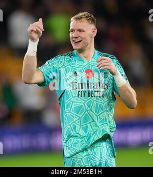 12 Nov 2022 - Woverhampton Wanderers v Arsenal - Premier League - Molineux  Arsenal's Aaron Ramsdale during the match against Wolves.  Picture : Mark Pain / Alamy Live News Stock Photo