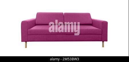 furniture Pink, rose color sofa bed multi function with isolated on a white background. With clipping path Stock Photo