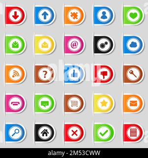 Set of Web Tabs with Icons, vector eps10 illustration Stock Vector
