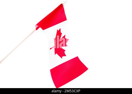 Small national flags of the Canada on a white background. Isolate. Stock Photo