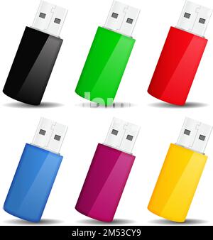 USB Flash Drives, vector eps10 illustration Stock Vector
