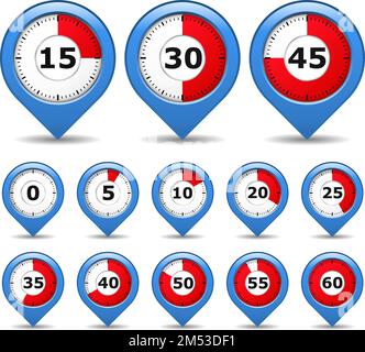 Pointers with timers, vector eps10 illustration Stock Vector