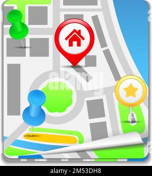 Map Icon, vector eps10 illustration Stock Vector