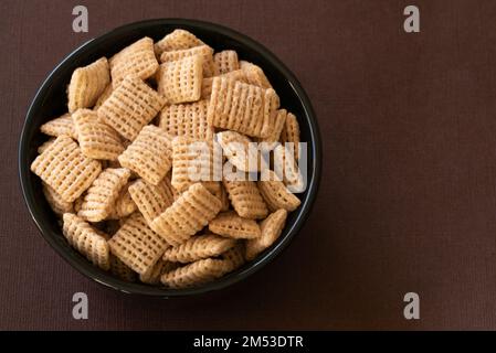 Rice Cereal Chips in a Bowl Stock Photo