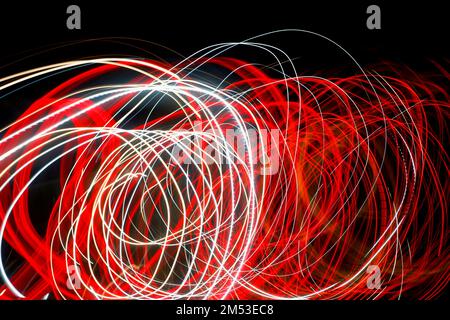 Blurred city night lights. Abstract background. Stock Photo