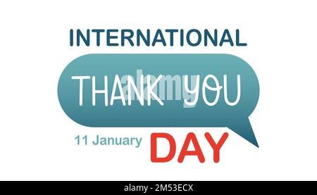 International Thank You Day. January 11. Vector illustration. Holiday poster Stock Vector