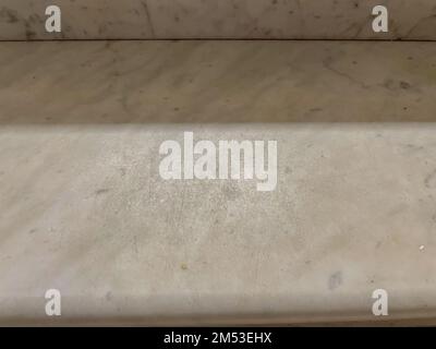 Scratched white marble step Stock Photo