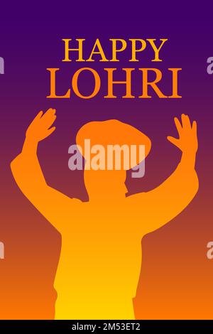 Happy Lohri holiday illustration background for Punjabi festival Stock Vector