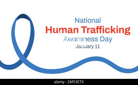 National Human Trafficking Awareness Day, held on 11 January. Stock Vector