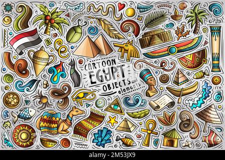 Ancient Egypt set objects clip art. Collection design elements witch ...