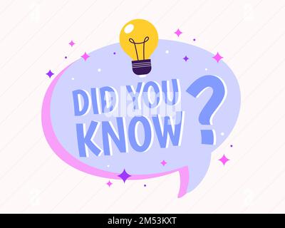 Did you know banner template. Sales idea poster, question or quiz ad. Marketing digital design, attention notice with megaphone racy vector badge Stock Vector