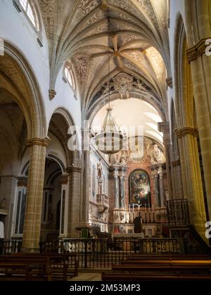 Main nave and high altar of Igreja de Nossa Senhora da Assunção, Elvas Stock Photo