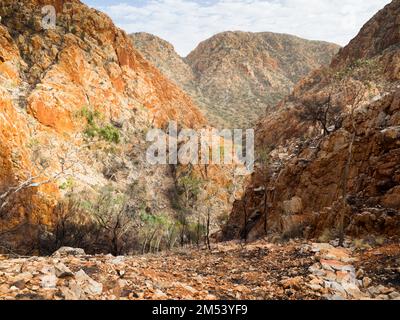 Viewpoint above Standley Chasm on Section 3 of the Larapinta Trail, West Macdonnell (Tjoritja) National Park. Stock Photo