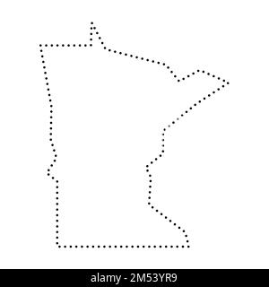 Minnesota, state of USA - solid black silhouette map of country area ...