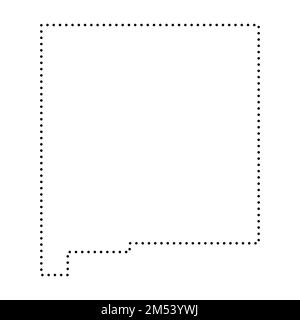 Mexico country simplified map. Thick black outline contour. Simple ...