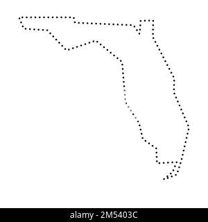 Florida state of United States of America, USA. Simplified thick black outline map. Simple flat vector illustration Stock Vector