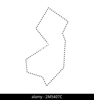 New Jersey state of United States of America, USA. Simplified thick black outline map. Simple flat vector illustration Stock Vector