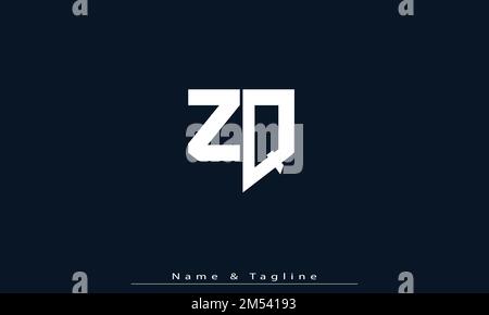 Alphabet letters Initials Monogram logo ZQ , QZ Stock Vector