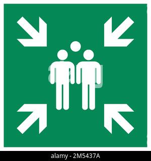 Evacuation assembly point sign Stock Vector