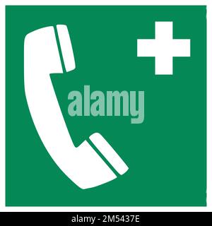 ISO 7010 E004 – Emergency telephone sign Stock Vector