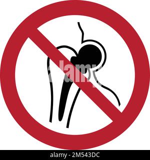 ISO 7010 P014 – No access for people with metallic implants. No Access For Persons With Metallic Implant Symbol, Vector Illustration, Isolate On White Stock Vector